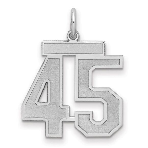 Sterling Silver Jersey Collection Medium Number 45 Pendant